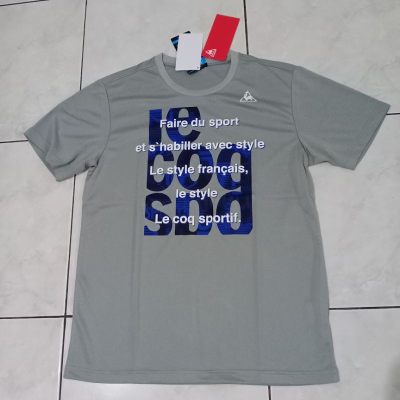 Baju Kaos Original Le Coq Sportif  Grey Ukuran XL Bodyfit