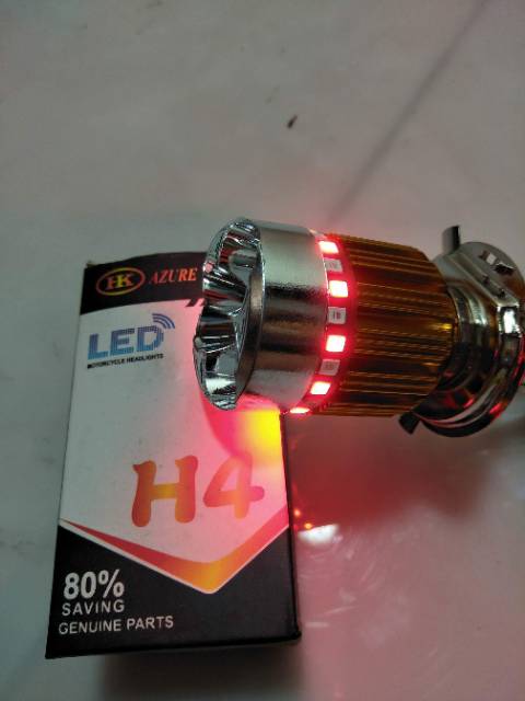 Lampu hid 3 led h4 plus angal as 7 warna