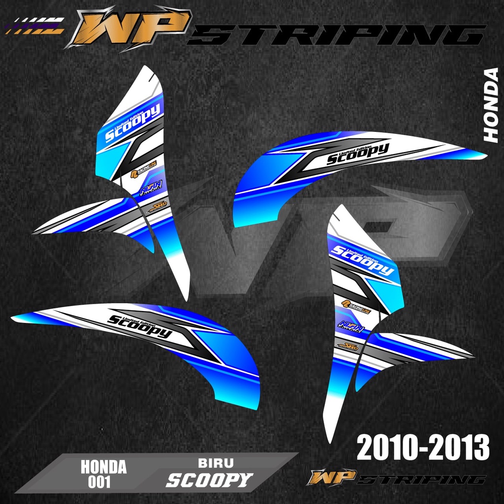 Stiker Motor Scoopy Karbu 2010 2011 2012 2013 Striping Sticker Variasi lis Skotlet racing 001