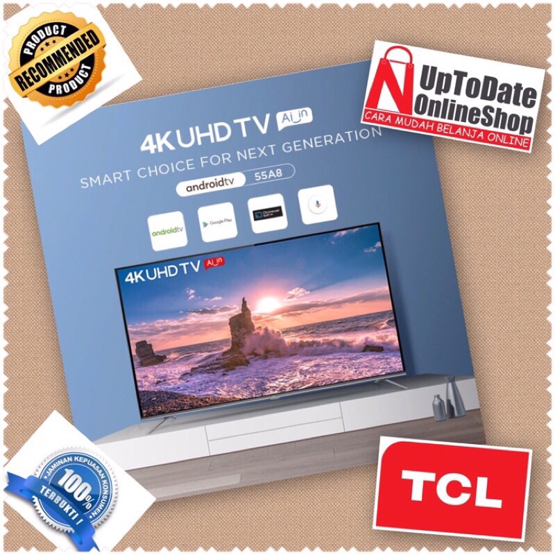 TV LED 50INCH TCL 50A8 ANDROID SMART TV 4K UHD GOOGLE ASSISTANT