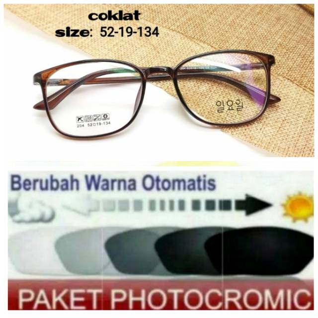 Frame Kacamata Anti UV Photocromic, Kaca mata Trendy, Kacamata Minus, Kaca mata Plus, Kacamata New