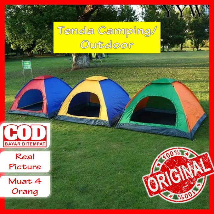 Tenda Camping Kemping Dome Lipat Kemah Great Gunung Outdoor Single Layer 4P 4 Orang Tendaan Murah