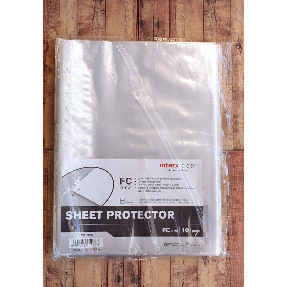 

Sheet Protector / PP Pockets Inter X Folder Folio F4 Isi 10 Lembar