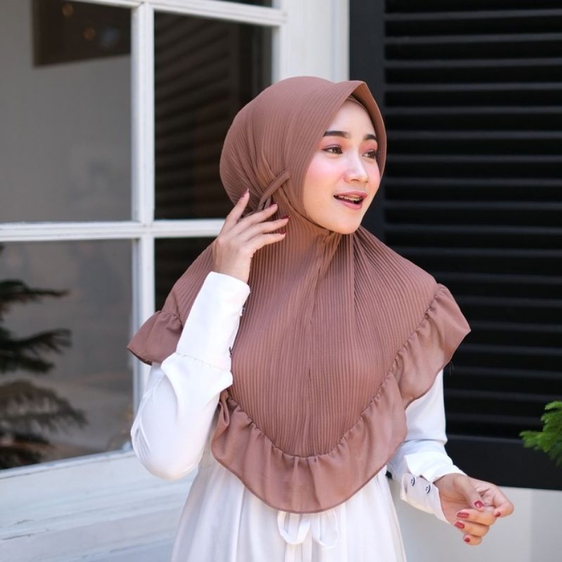 jilbab bergo pet plisket rempel tali ceruty babydoll