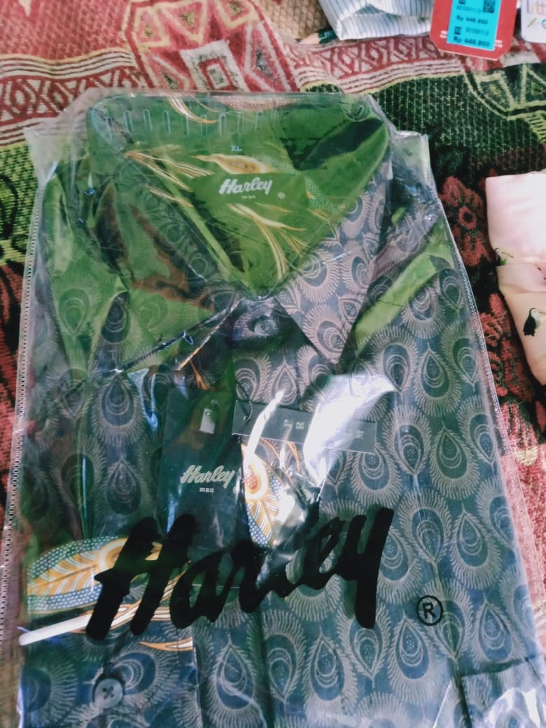 Baru! Batik Pola Tangan Panjang 2 Warna Abu Tua