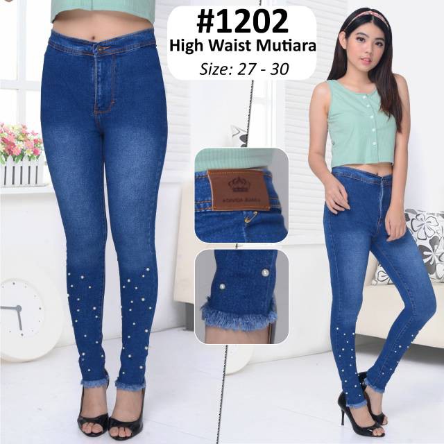 DricoJeans celana panjang softjeans highwaist mutiara 1201