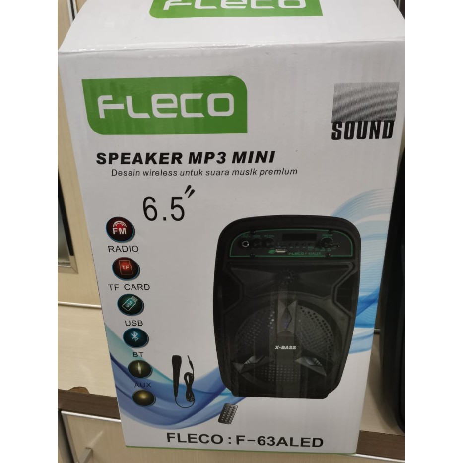 Speaker Fleco F-63A LED Portable Free Mic