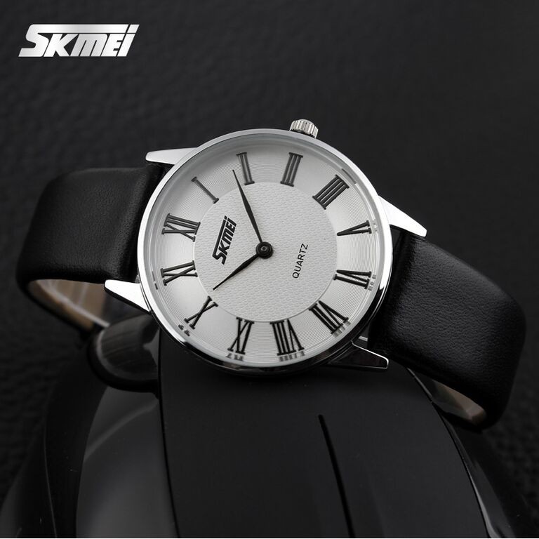 SKMEI 9092 Jam Tangan Pria Wanita Couple Analog Tali Kulit WATCHKITE WKOS