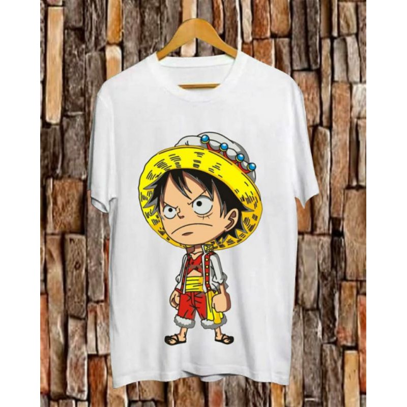 KAOS DISTRO ONE PIECE LUFFY PUTIH