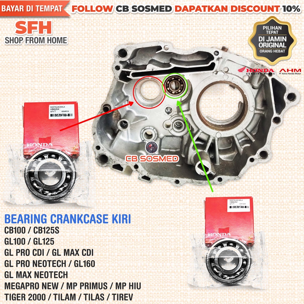 Laher As Gir Depan Megapro Primus Laker Rasio Kiri MP Primus Bearing Crankcase Kiri Mega Pro Advance