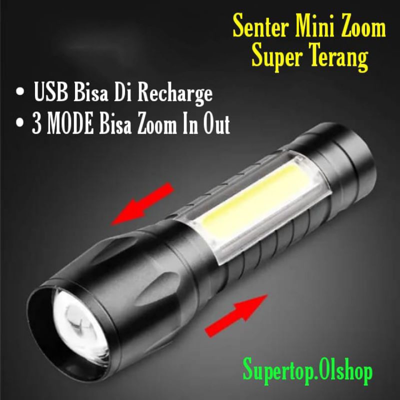 SENTER SWAT MINI LED ZOOM SUPER TERANG SENTER SWAT POLICE LIGHT⭐supertop⭐