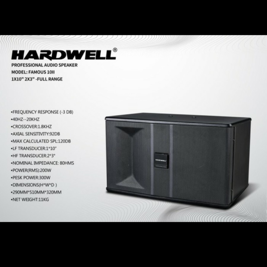 Speaker Pasif Karaoke HARDWELL Famous 10 II Original 10 Inch 300 Watt