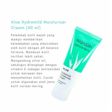 ★ BB ★ Wardah Nature Daily Aloe Hydramild Moisturizer Cream 40 ml - Pelembab dengan Olive Oil