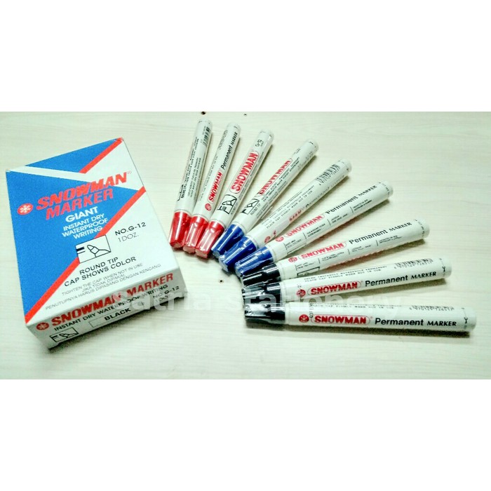 

SPIDOL PERMANEN PERMANENT SNOWMAN G-12 100% ORI - Hitam