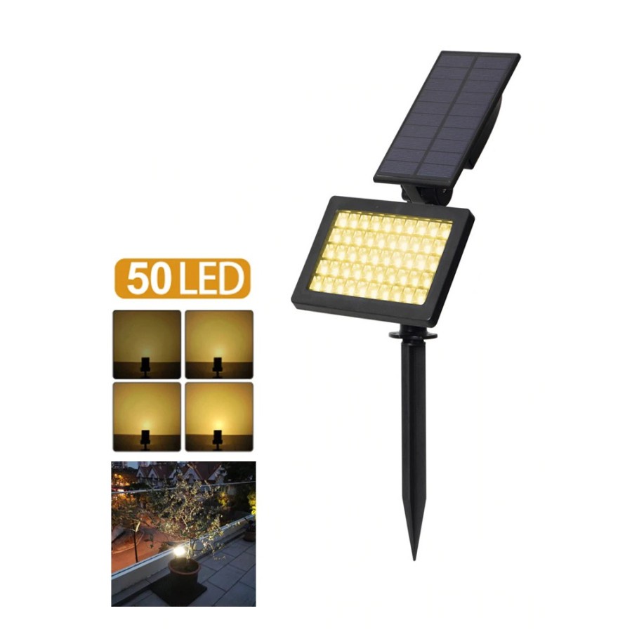 Lampu Taman Energi Solar Panel Outdoor Light 50 LED - TS-G0202 - Black