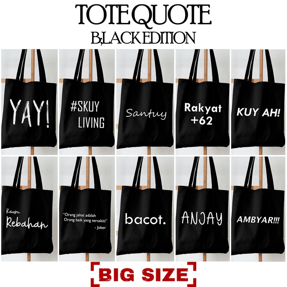 PROMO SALE 10.10 - [RESLETING+MUAT LAPTOP 13-14 INC] NEW TOTEBAG QUOTES BERBAHAN SEMI KANVAS RESLETING | TOTEBAG PRIA/WANITA | TOTEBAG KERJA/KULIAH/SEKOLAH | TOTEBAG KUTIPAN JOKER | SANTUY | RAKYAT | TOTEBAG KUTIPAN BIJAK DAN KEKINIAN