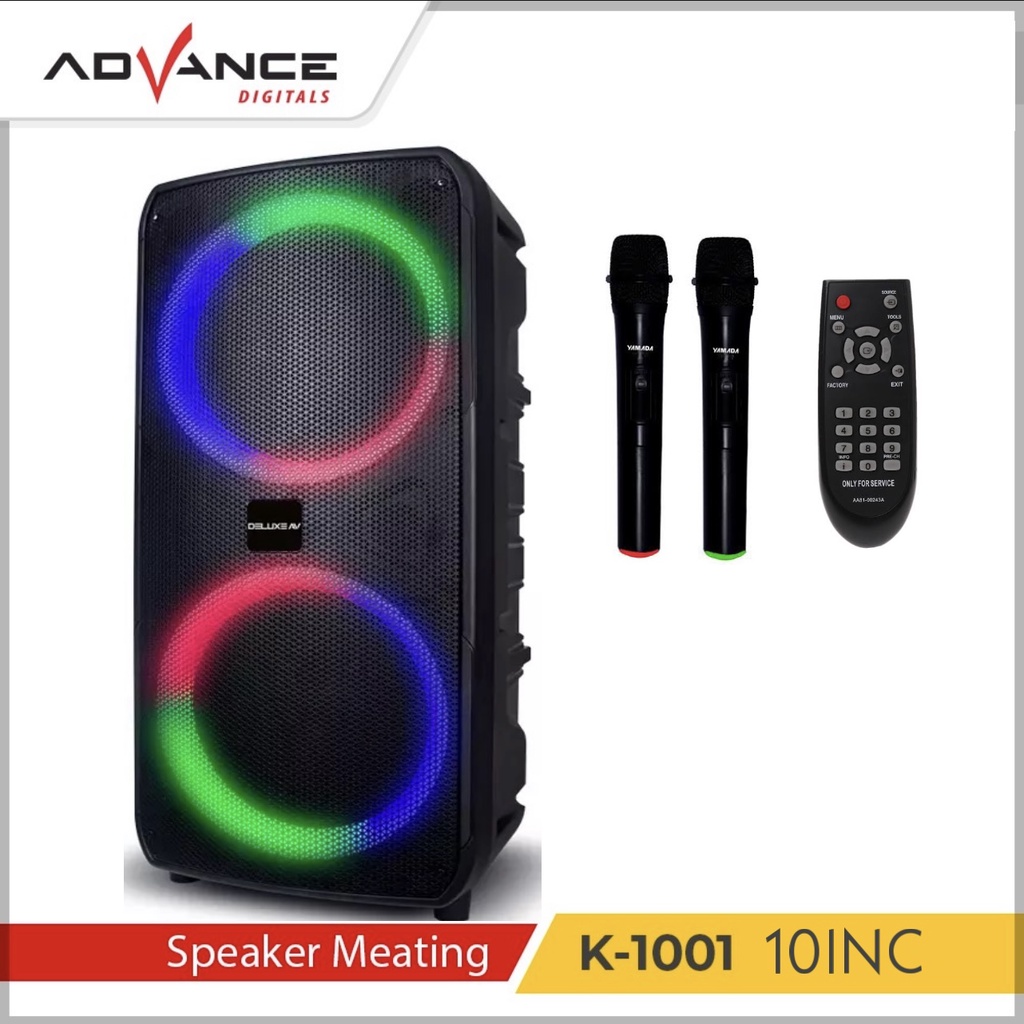 SPEAKER ADVANCE K1001 | 2 MIC WIRELESS | PORTABLE | REMOTE