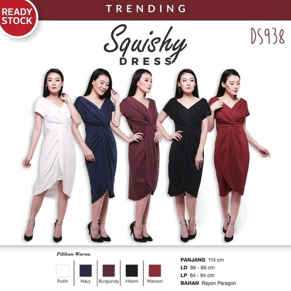 42 SQUISHY DRESS GAUN FORMAL PAKAIAN WANITA LARIS Shopee Indonesia