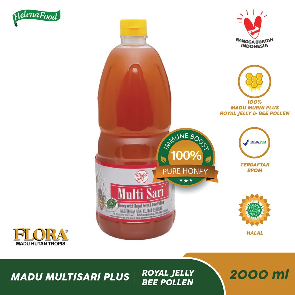 

MADU Multisari Plus 2000 ml - Madu asli murni - Royal Jelly - Bee Pollen - BPOM & Halal