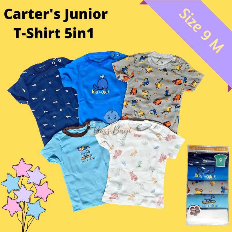 Carter Tshirt Short Tee / Carter's Junior T-Shirt / Kaos Atasan Lengan Pendek Carter isi 5 per pack