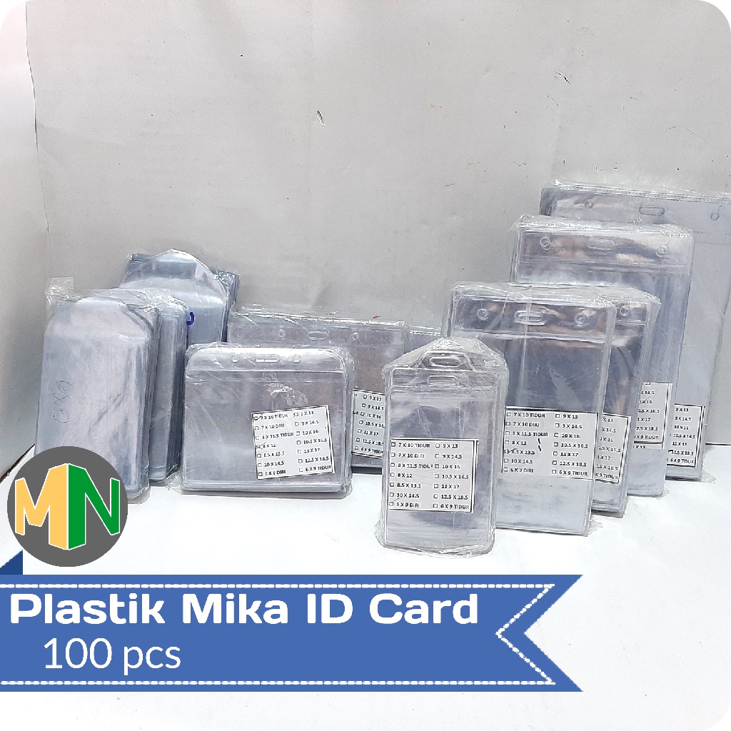 

Plastik Mika Name Tag ID Card 100pcs