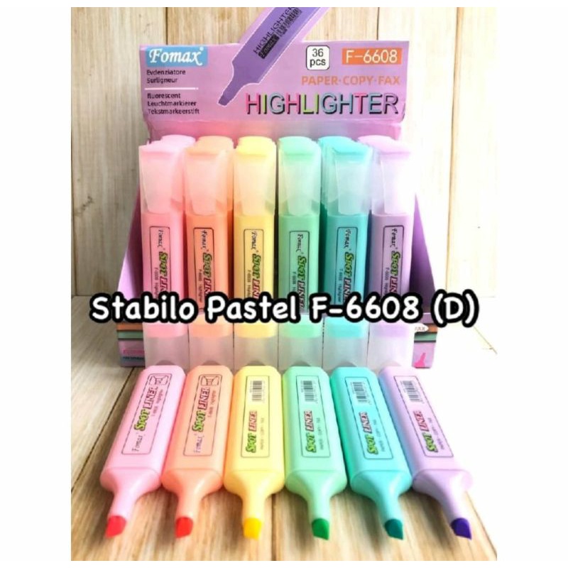 Davis Highlighter 1 PCS Stabilo Warna Pastel F-6608-36 ATK Alat Tulis Kantor Sekolah