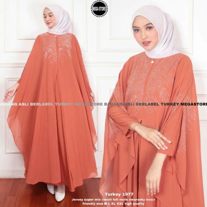 Abaya Turkey 1977 Original Mega Store Gamis Turkei Muslimah Jumbo Terbaru Abaya Syari mulsim Best Se