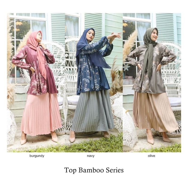 Blouse Top Motif / Atasan Blouse Motif Silk / Baju Silk Series Bamboo by Kamima