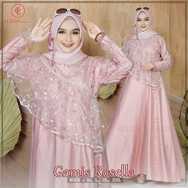 Setelan Gamis Rosella Warna Rose Pink Dress Modern Shopee Indonesia