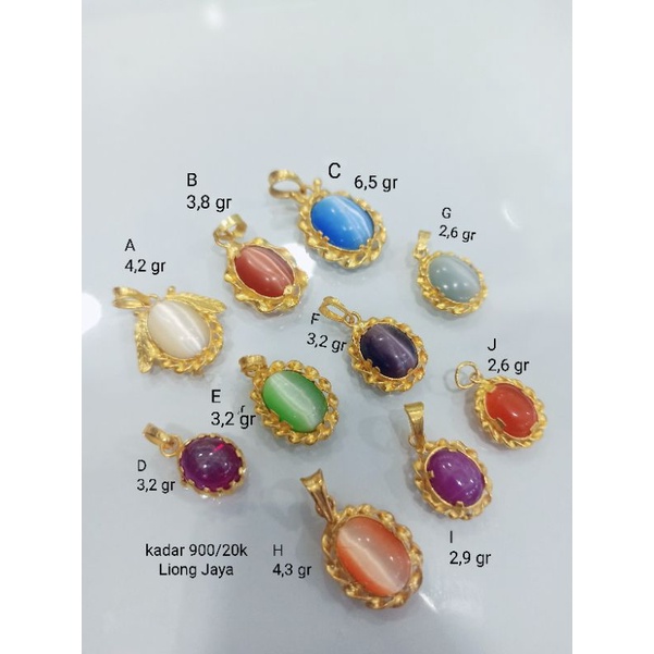 Liontin Batu Emas Permata kadar 900/20k