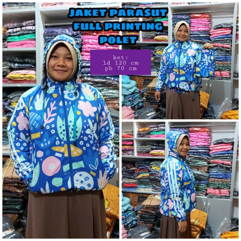 READY/Jaket parasut full printing/jaket sepeda/ld 120 cm/all size/pria dan wanita