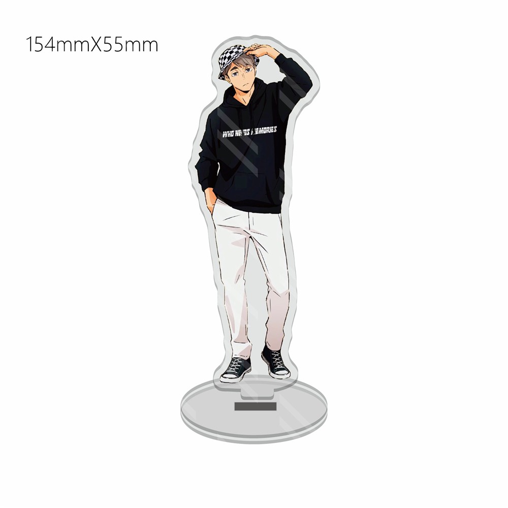 LANFY Cute Japan Anime Haikyuu Model Toy Hinata Shoyo Haikyuu Figures Standing Desk Decor Desktop Decorate Yu Nishinoya Action Figure Standing Plate Acrylic Tobio Kageyama