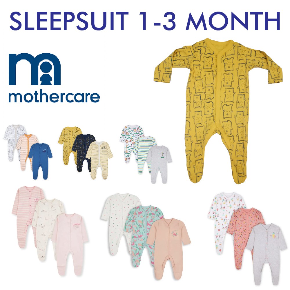 1pcs SLEEPSUIT MOTHERCARE 1 - 3 / 18 - 24 bulan sleep suit  Tutup Kaki ada Penutup tangan