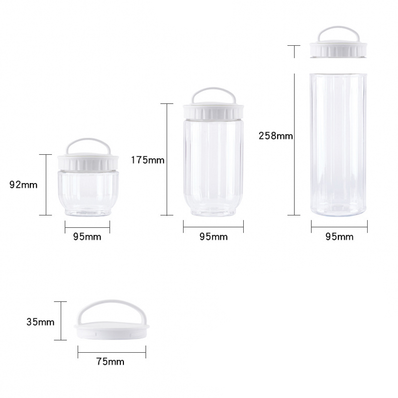 1pc Toples Penyimpanan Makanan Kedap Udara Plastik Kabinet Dapur Container Organizer Sealing Tank Dengan Tutup Untuk Beras Sereal Multigrain