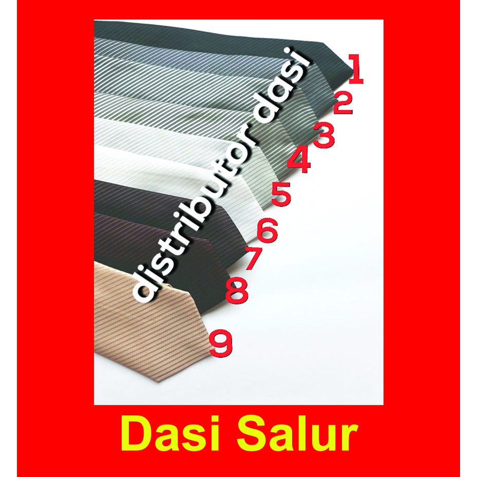 Dasi salur ukuran medium standart 3 inch 8 cm polyester premium ready stok