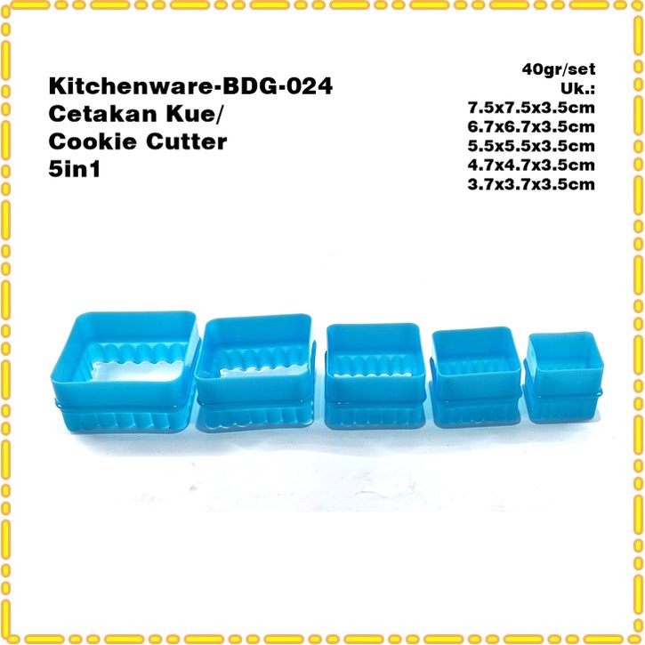 [5in1] Kitchenware-BDG-024 Cetakan Kue/Bakery Cutter/Cookie Cutter