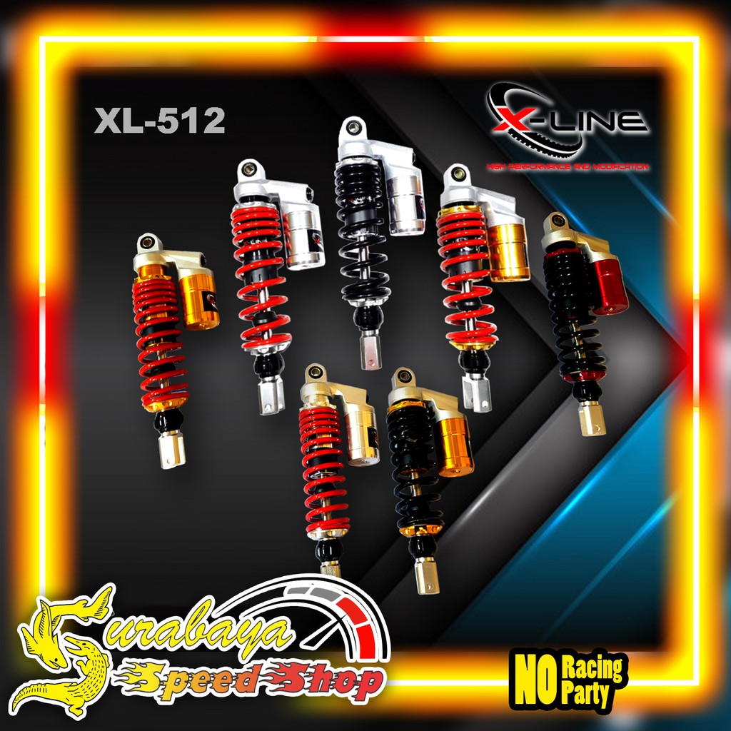 XLine Shockbreaker Belakang Tipe 512 Mio 310mm Vario 125 330mm Tabung Atas Original 100%