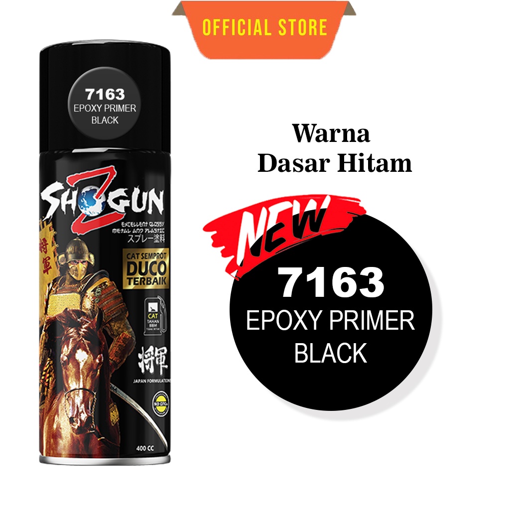 Cat Semprot Pilox Undercoat Cat Dasar Hitam | Shogun Z Dull Epoxy Primer Black 7163