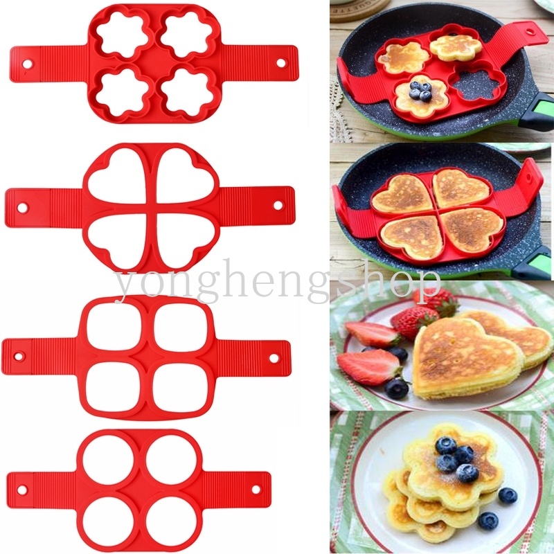 Cetakan Telur Omelet Pancake Bahan Silikon Anti Lengket Untuk Aksesoris Dapur