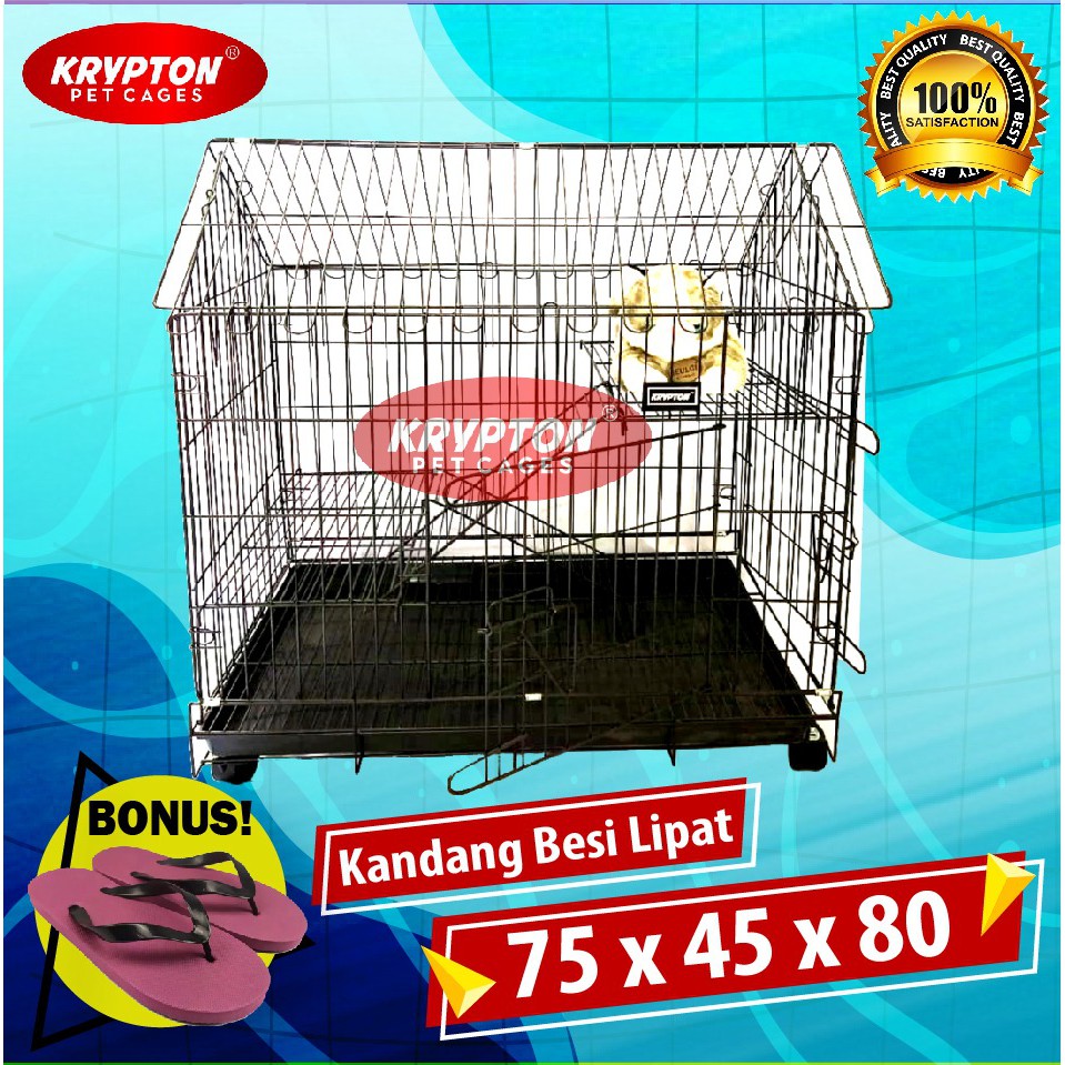 Kandang Kucing Tingkat 2 Jumbo Size XL Ukuran 75x45x80cm atap (bisa untuk 2-3 ekor kucing dewasa)