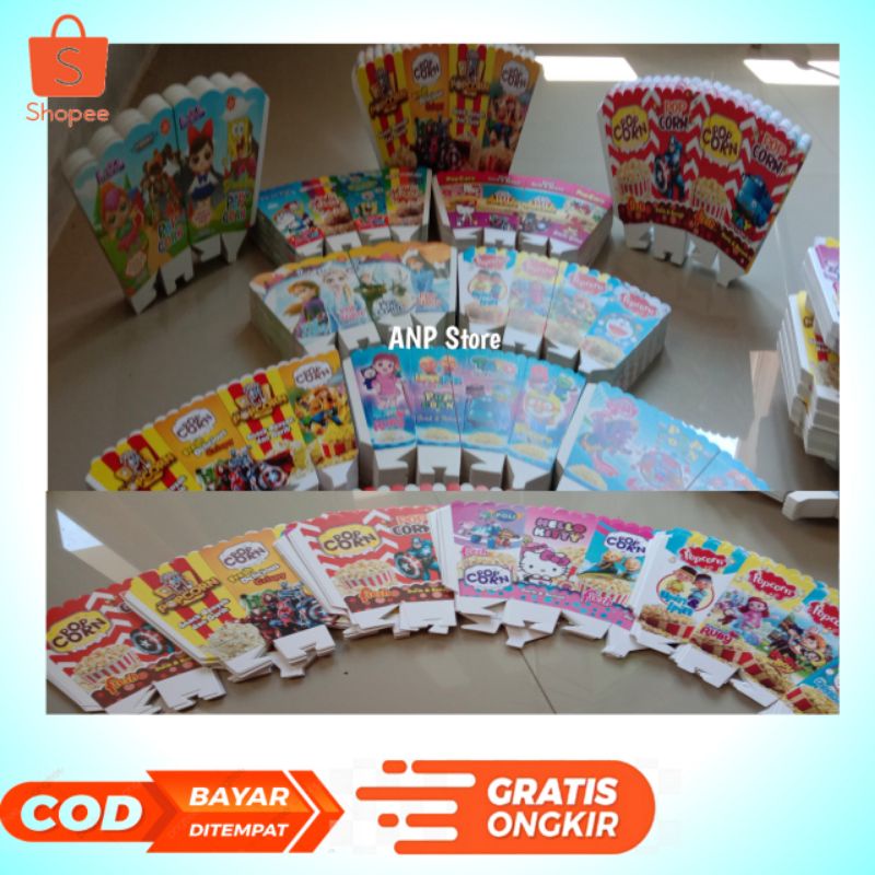 1 pcs Kertas Popcorn | Kotak Popcorn 12x6 | Cup popcorn | wadah popcorn