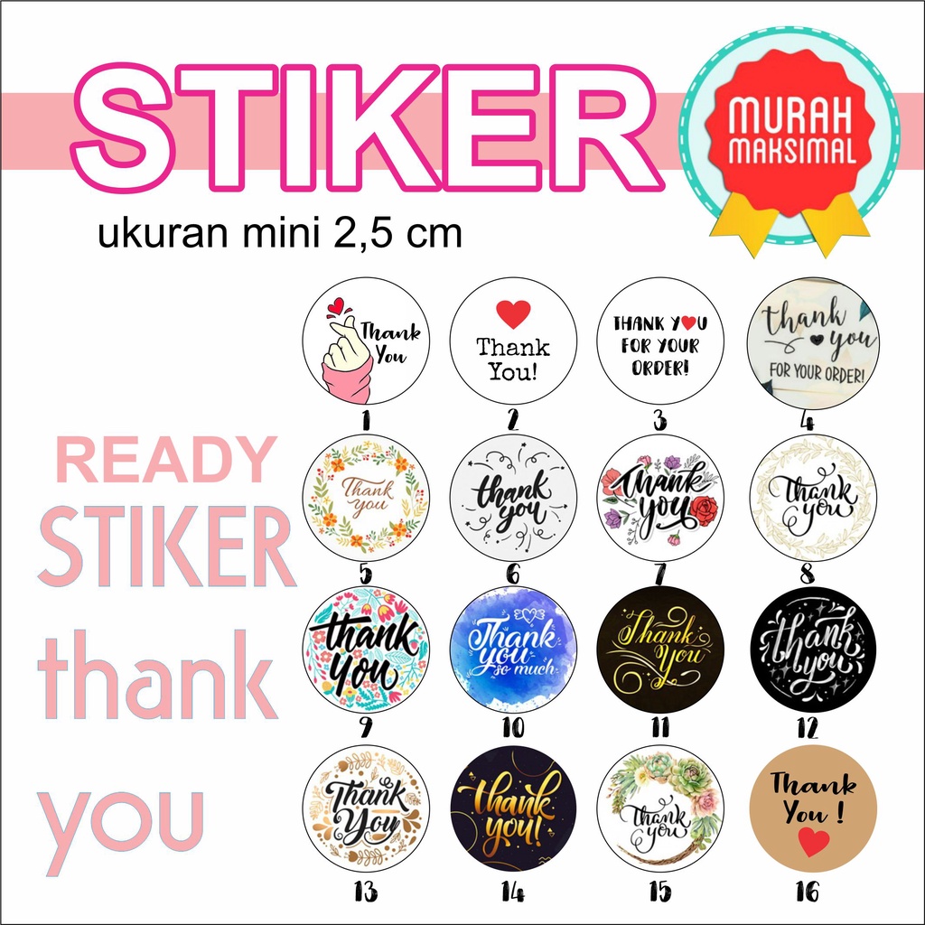

READY STIKER LABEL MURAH LOGO TOKO (uk Mini Isi 100)
