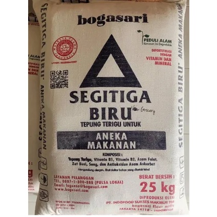 

Tepung Segitiga Biru Bogasari 25 KG - Grab ONLY