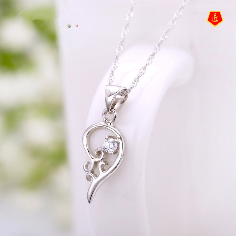 [Ready Stock]Couple Necklace Creative Heart-Shaped Pendant Valentine's Day Gift