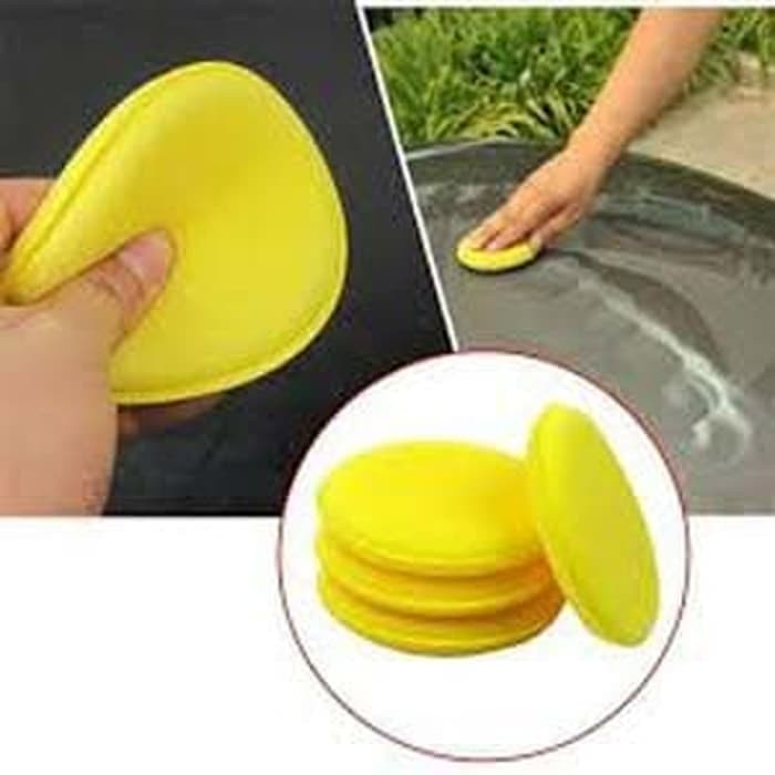 ( 2pcs ) Applicator Pad Flat Busa Poles Waxing Mobil Motor Variasi Bengkel cars