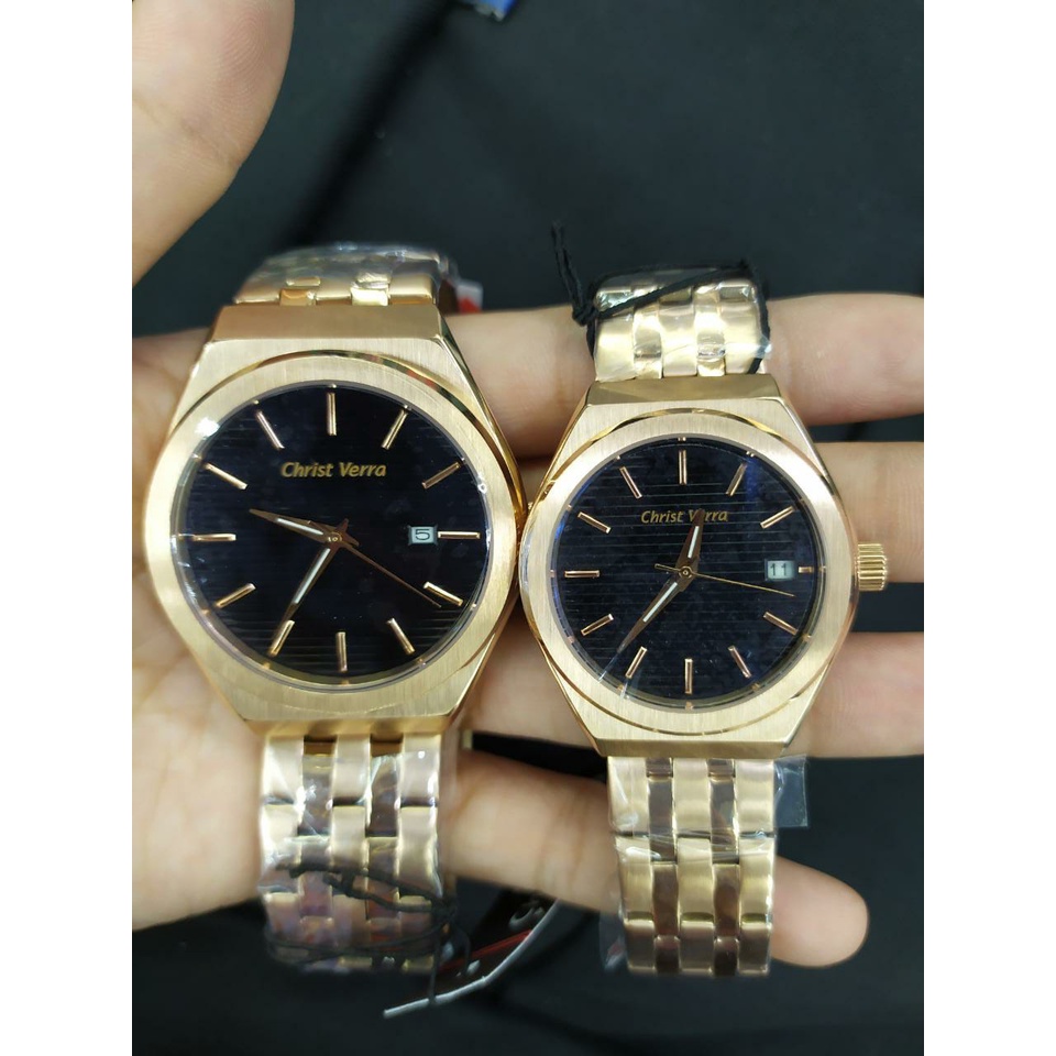 Jam Tangan Pria dan Wanita Christ Verra 10793G dan 10793L Original