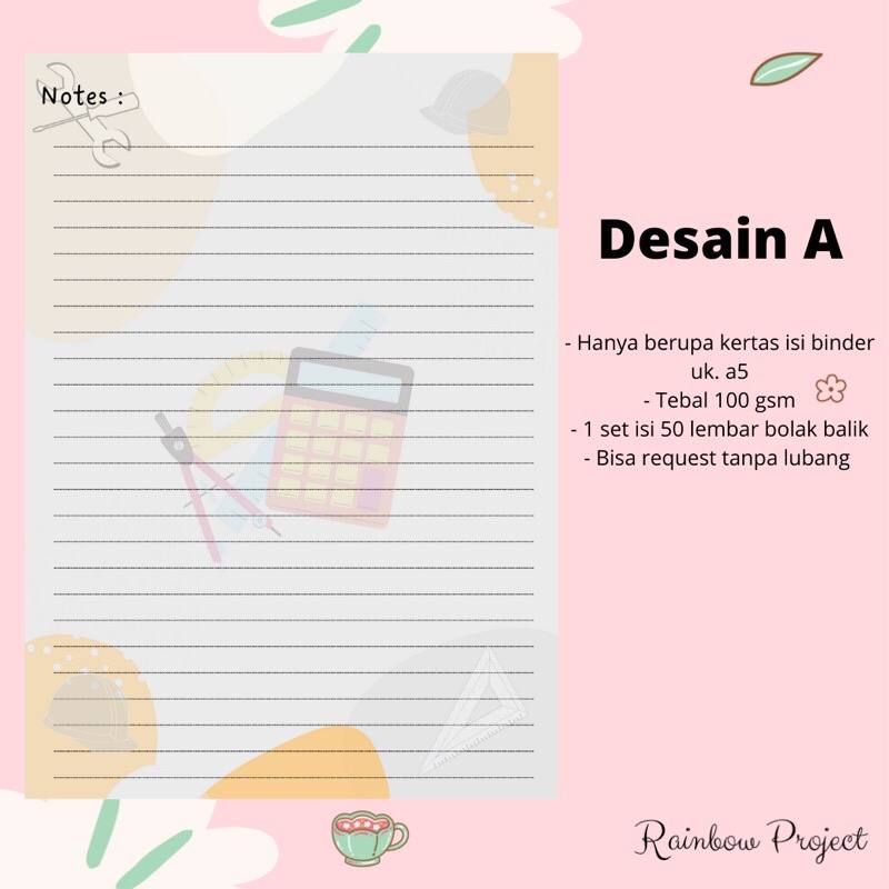 

Loose Leaf A5 Ring 6 Ring 20 Motif Kertas Refill Isi Binder Catatan Agenda Buku Daily Planner Budgeting Jurnal Journaling Weekly Planner Notebook Notepad Notes