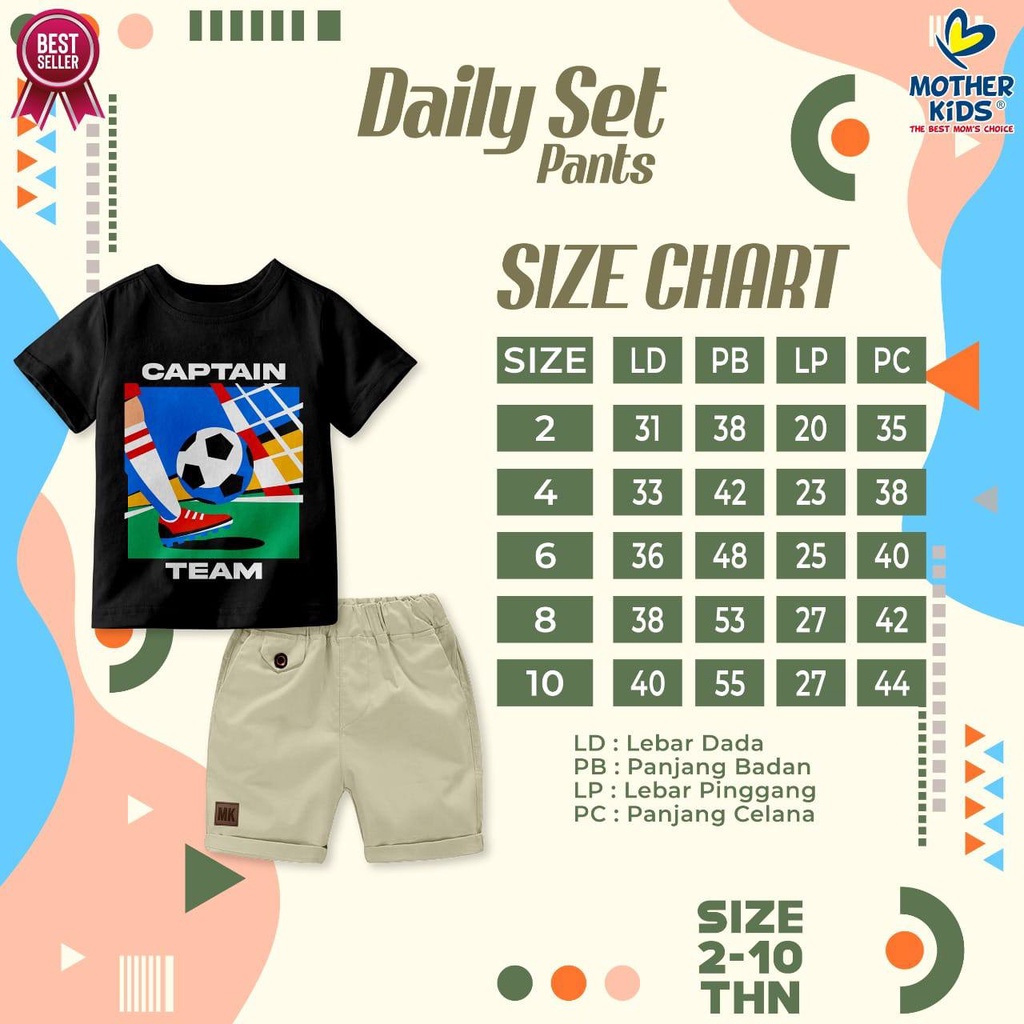 Setelan anak Chinos Short Pant Daily By Mother Kids