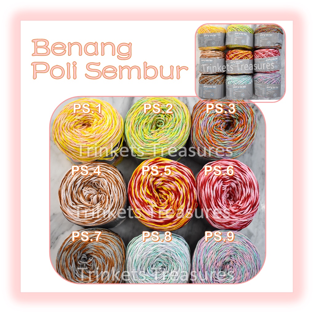 Benang rajut poli sembur poly sembur benang polyester sembur poly kilap united union yarn D27 poly k