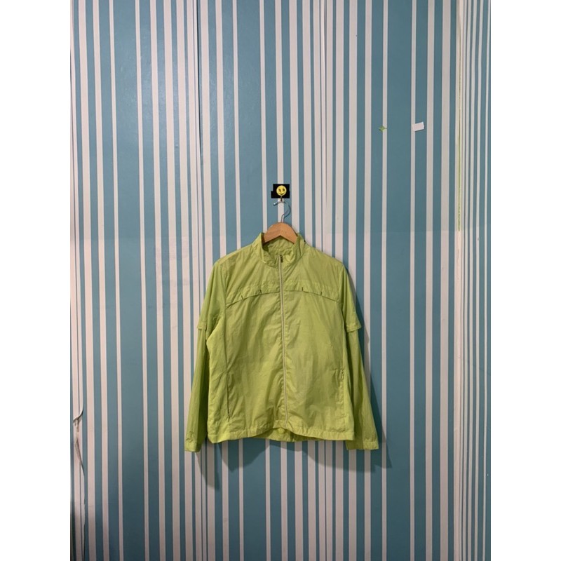 Casting Hijau Jaket track jaket training jaket Sepeda running jaket Windbreakerw Thrift Preloved